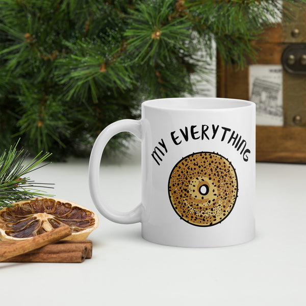 "My Everything" Bagel Mug — Funny Coffee Mug, Hand-Drawn Art
